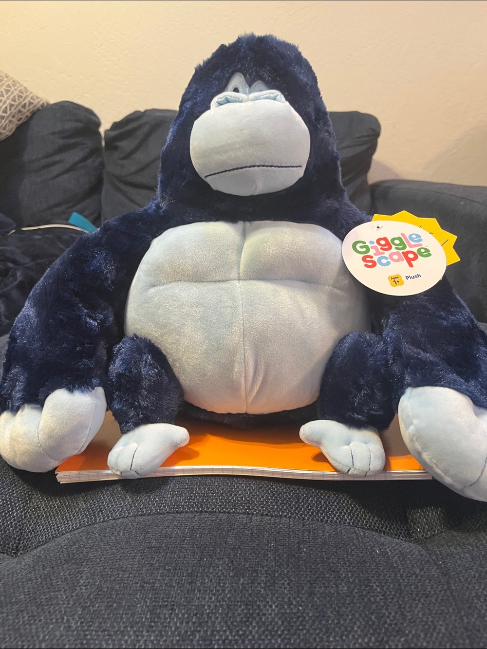 Navy Blue Gorilla Plush - Soft Kids Stuffed Animal